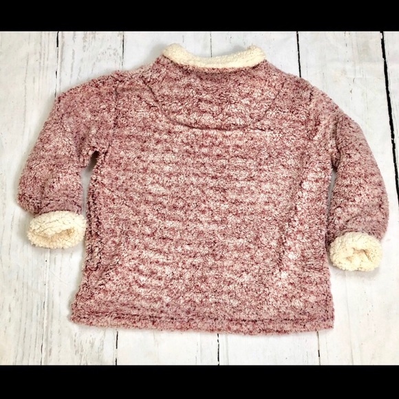 Oddy Maroon Sherpa Half Zip Pullover NWT - Picture 2 of 3